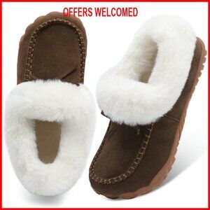 Women's Moccasin Snow Boots Faux Fur Lined Waterproof Winter Ankle Boots